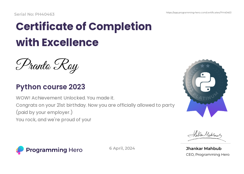 Certificate 3