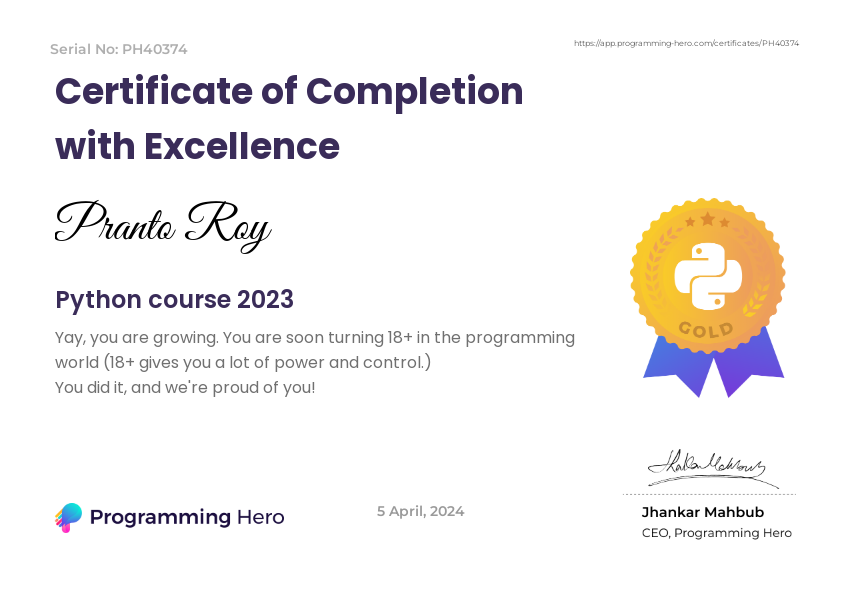 Certificate 4